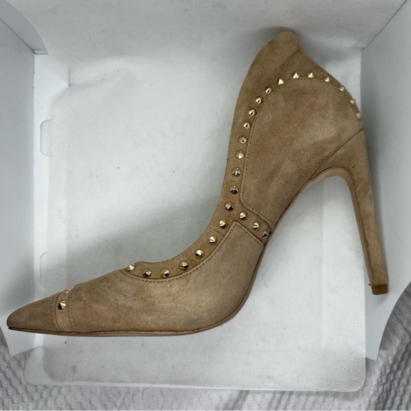 Sam Edelman Hayden Gold Studded Stiletto Pumps Heels Pointed Toe, Sz 6.5 - Picture 7 of 8